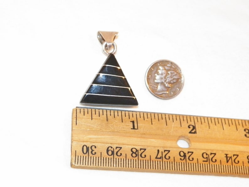 Sterling Silver Black Onyx Pendant Older Zuni Native American Looking Pendant Nice Piece Solid 925 Real Black Onyx Pendant