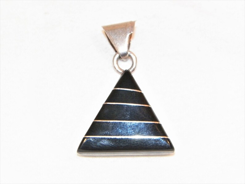 Sterling Silver Black Onyx Pendant Older Zuni Native American Looking Pendant Nice Piece Solid 925 Real Black Onyx Pendant