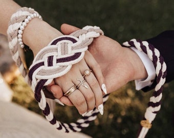 Infinitely Bound ∞ Handfasting Cord A medida ∞ Cordón en Algodón Natural - Colores de boda personalizados