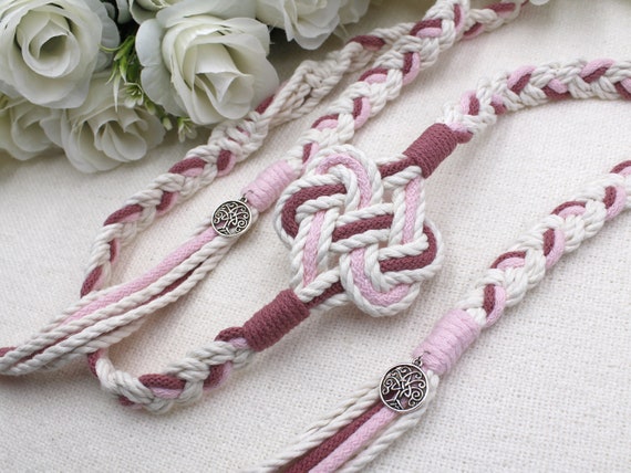 Handfasting Cords 2 Hearts Knot Custom Colors Wedding Rope Natural Cotton  Cord/ribbon 