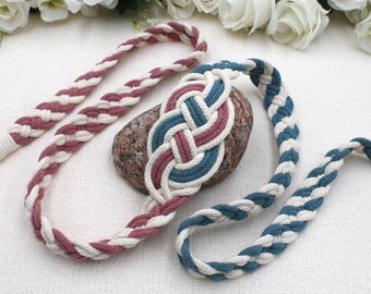 Infinitely Bound ∞ Handfasting Cord Bespoke ∞  Cord in Natural Cotton - Personalized wedding colors