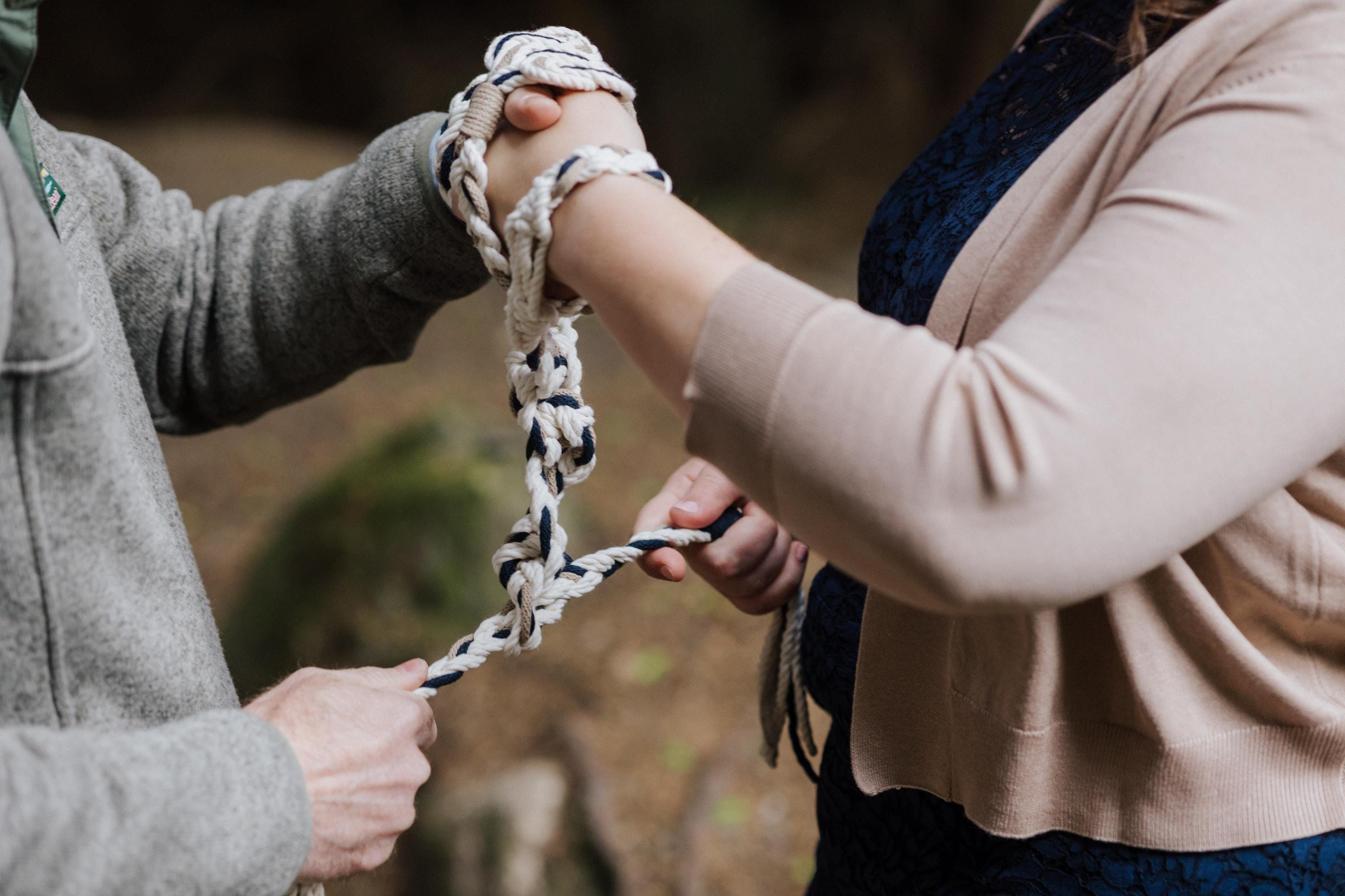 Corde De Cérémonie De Mariage En Coton Naturel, Faite Main, Bleue, Avec Motif Celtique Pour Le Rituel Du Nœud éternel