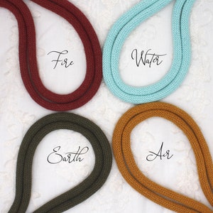 Handfasting Cords Set 4 Elemente Erde Wasser Feuer Luft Personalisierte Anhänger Option Bild 1