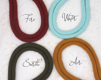 Handfasting Cords Set - 4 Elemente - Erde - Wasser - Feuer - Luft - Personalisierte Anhänger Option