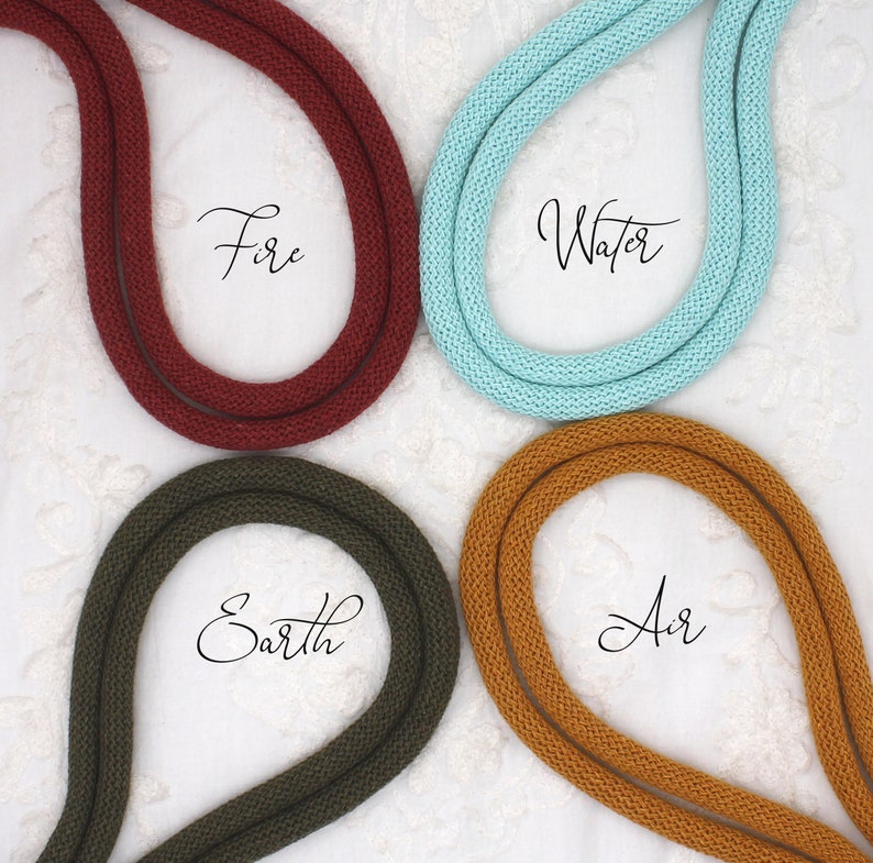 Handfasting Cords Set 4 Elemente Erde Wasser Feuer Luft Personalisierte Anhänger Option Bild 1