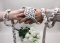 Handfasting Cords - 2  Hearts Knot  - Custom Colors - Wedding Rope - Natural Cotton cord/ribbon product logo