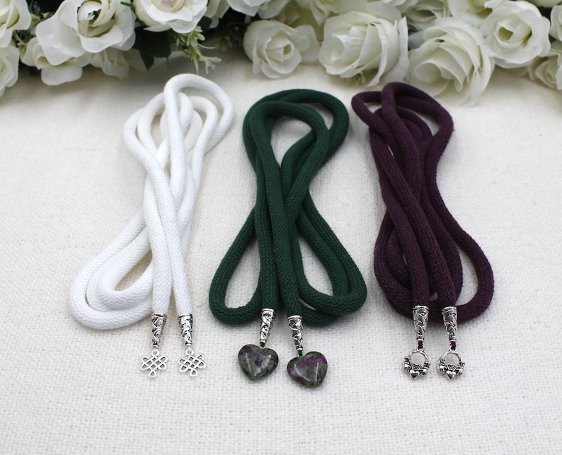 DIY 'Infinity Knot' Handfasting Cord Set Individual Cords in your colors Personalized pendants option Unity Cords 3 Pairs Pendants