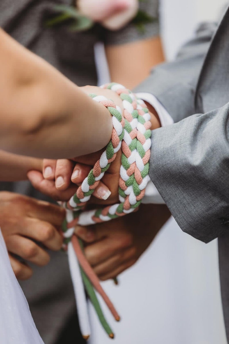 Custom Trinity Braid Handfasting Cord in Your Colors Option to Personalize with Pendants Traditional Celtic Pattern image 3