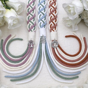 Custom 8-Strand Handfasting Cord in Your Colors - Personalize with pendants - Traditional Celtic Pattern Cord