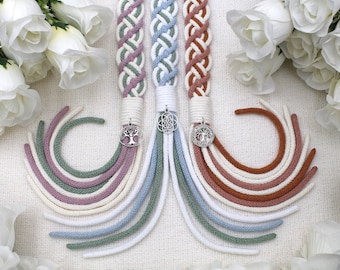 Custom 8-Strand Handfasting Cord in Your Colors - Personalize with pendants - Traditional Celtic Pattern Cord