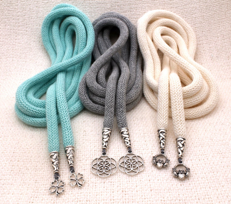 DIY 'Infinity Knot' Handfasting Cord Set Individual Cords in your colors Personalized pendants option Unity Cords image 1