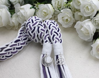 Purple Handfasting Cord - Traditional Celtic 12-Strand Pattern - Option to Personalize with Pendants