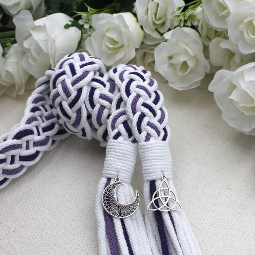 Purple Handfasting Cord - Traditional Celtic 12-Strand Pattern - Option to Personalize with Pendants
