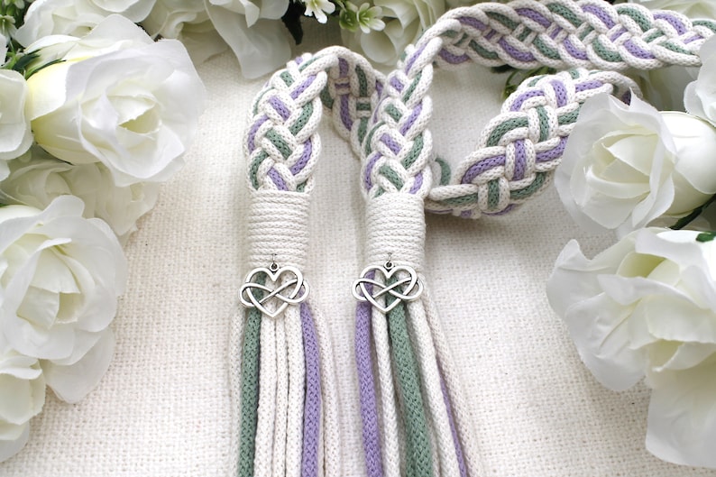 Custom Handfasting Cord in Your Colors Traditional Celtic 12-Strand Pattern Option to Personalize with Pendants image 3