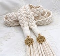 Handfasting Cord - Golden Tie -  Understated Ivory + a hint of Metallic Gold - Wedding Rope + Pendants product logo
