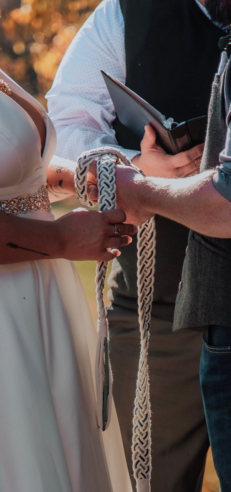 Custom Handfasting Cord in Your Colors Traditional Celtic 12-Strand Pattern Option to Personalize with Pendants image 7