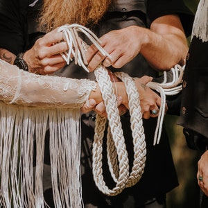 100 % Ivory, Sand & Taupe 100% Seiden-Hochzeitskordel Band Traditionelles keltisches Muster Bild 5
