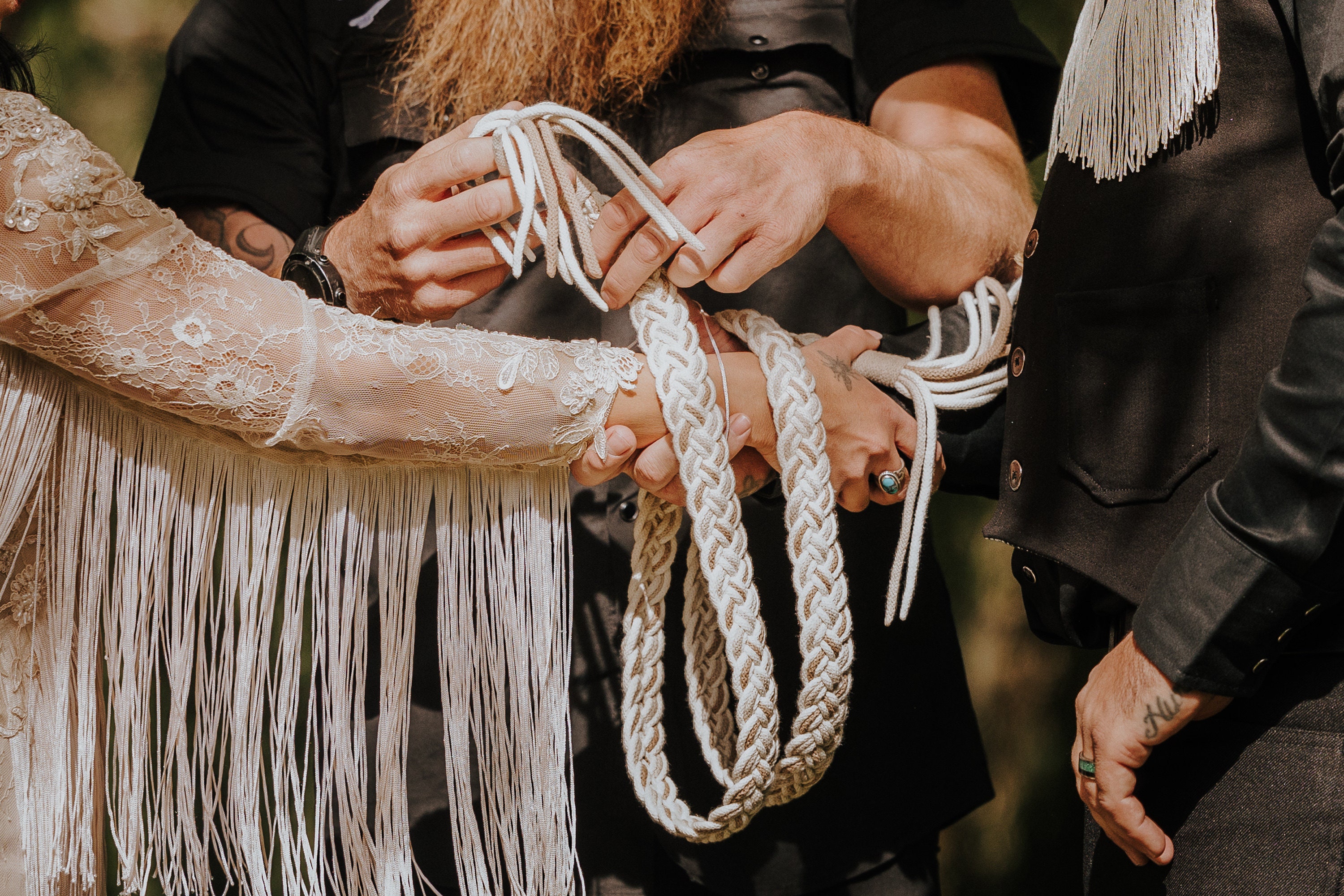 Corde De Lasso De Mariage Rustique - Motif Celtique, Coton, 180 Cm, Pour Cérémonie Traditionnelle - 7