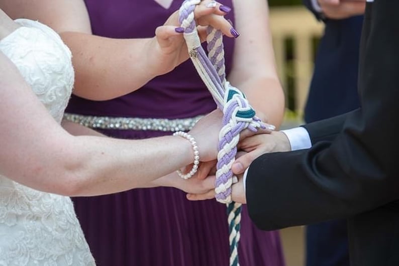 Infinitely Bound Handfasting Cord A medida Cordón en Algodón Natural Colores de boda personalizados imagen 6