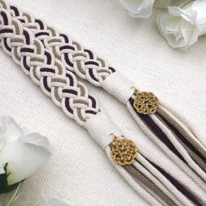 Custom Handfasting Cord in Your Colors Traditional Celtic 12-Strand Pattern Option to Personalize with Pendants image 6