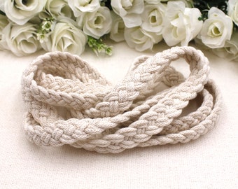 Braided Cotton Wedding Lasso: Ivory & Gold Infinity Loop