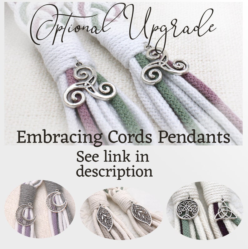 Custom 8-Strand Handfasting Cord in Your Colors Personalize with pendants Traditional Celtic Pattern Cord image 10