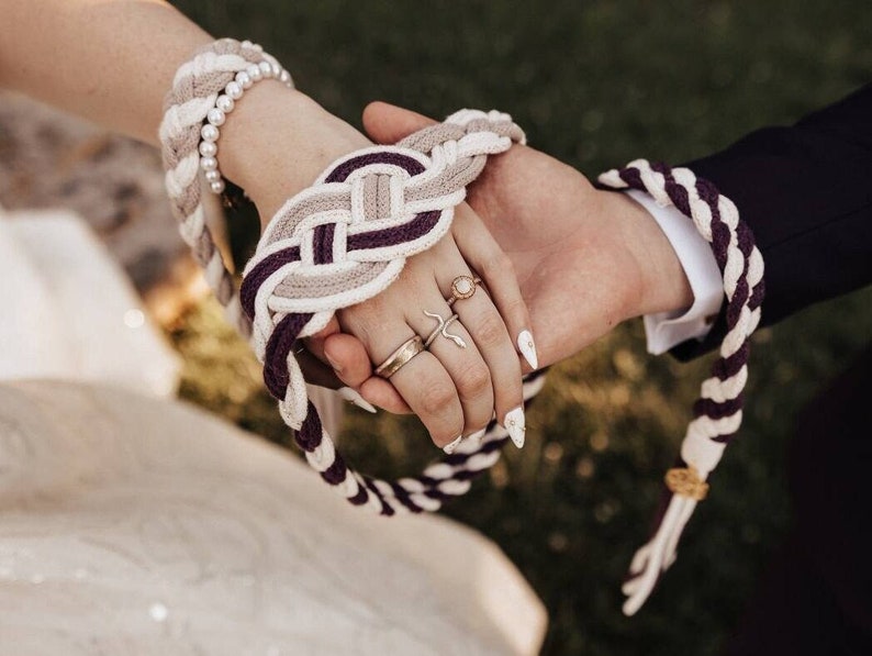 Infinitely Bound Handfasting Cord A medida Cordón en Algodón Natural Colores de boda personalizados imagen 1