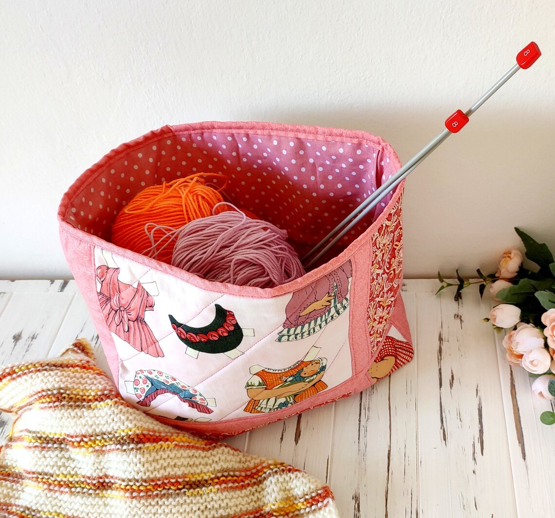 Knitting Bag Vintage Knitting Project Bag Yarn Organizer Etsy