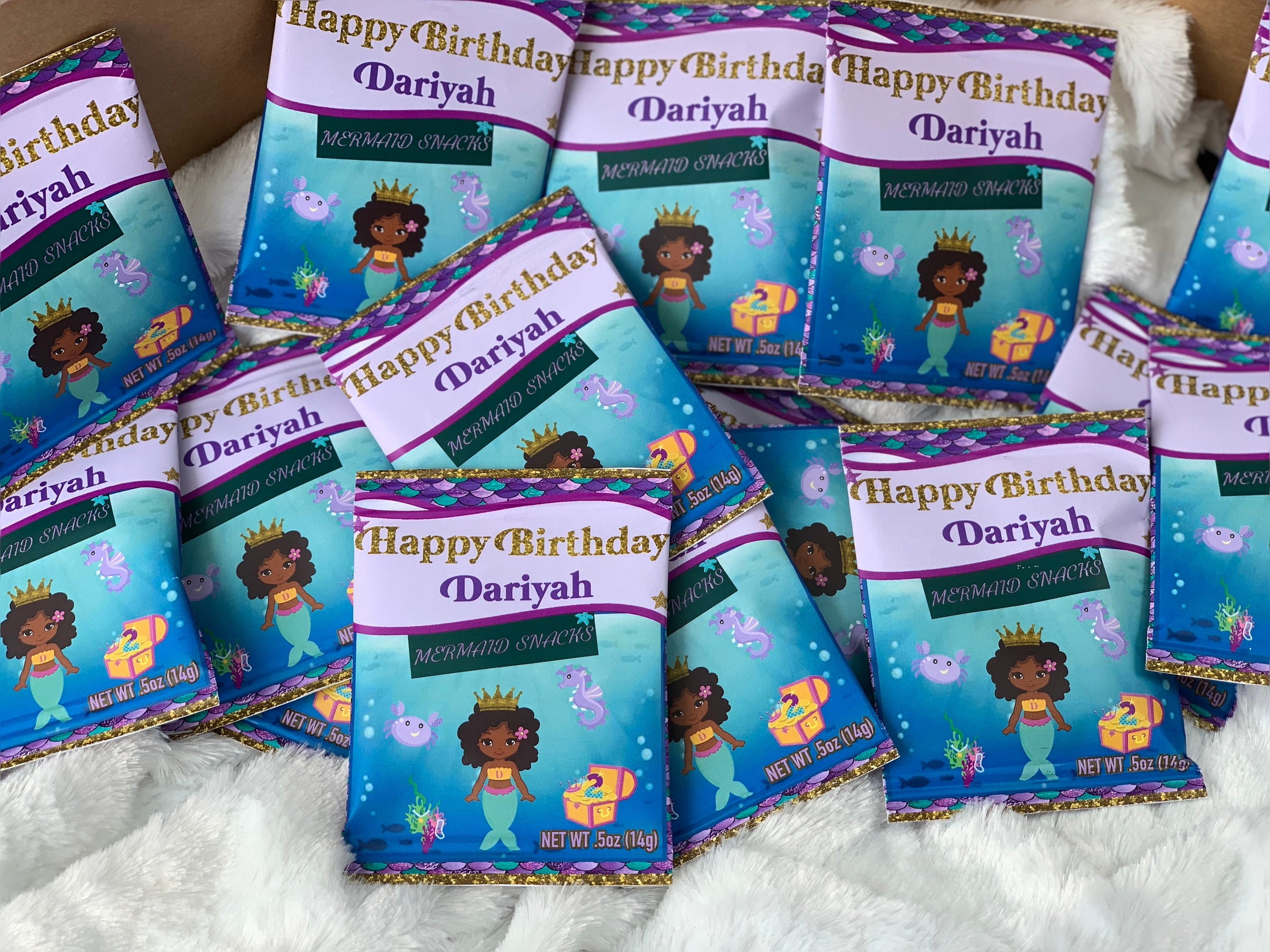 Mermaid Fruit Snacks Happy Mermaid Mermaid Favors Etsy