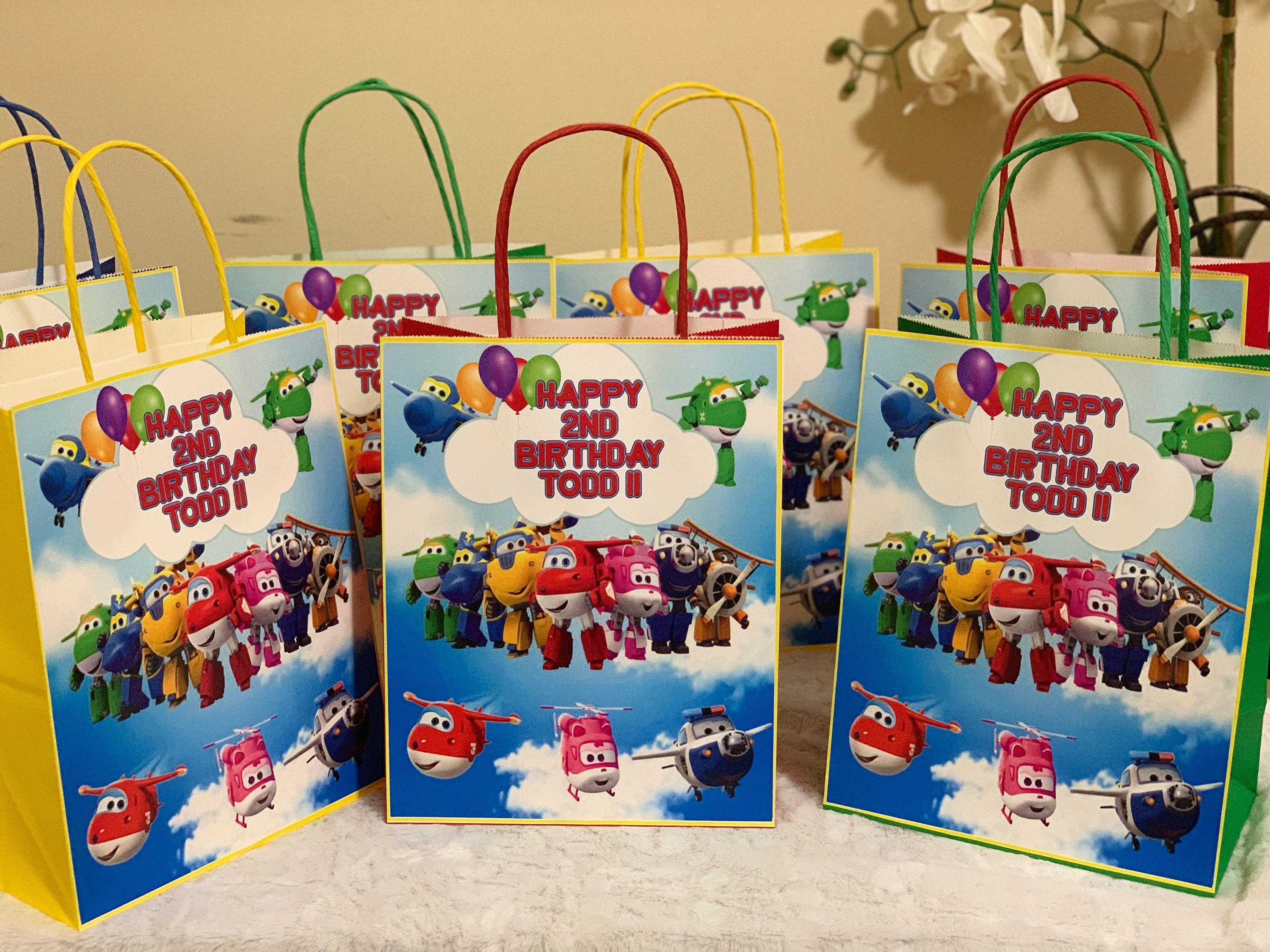 Super Wings Gift Bags Gift Bags Super Wings Party Etsy