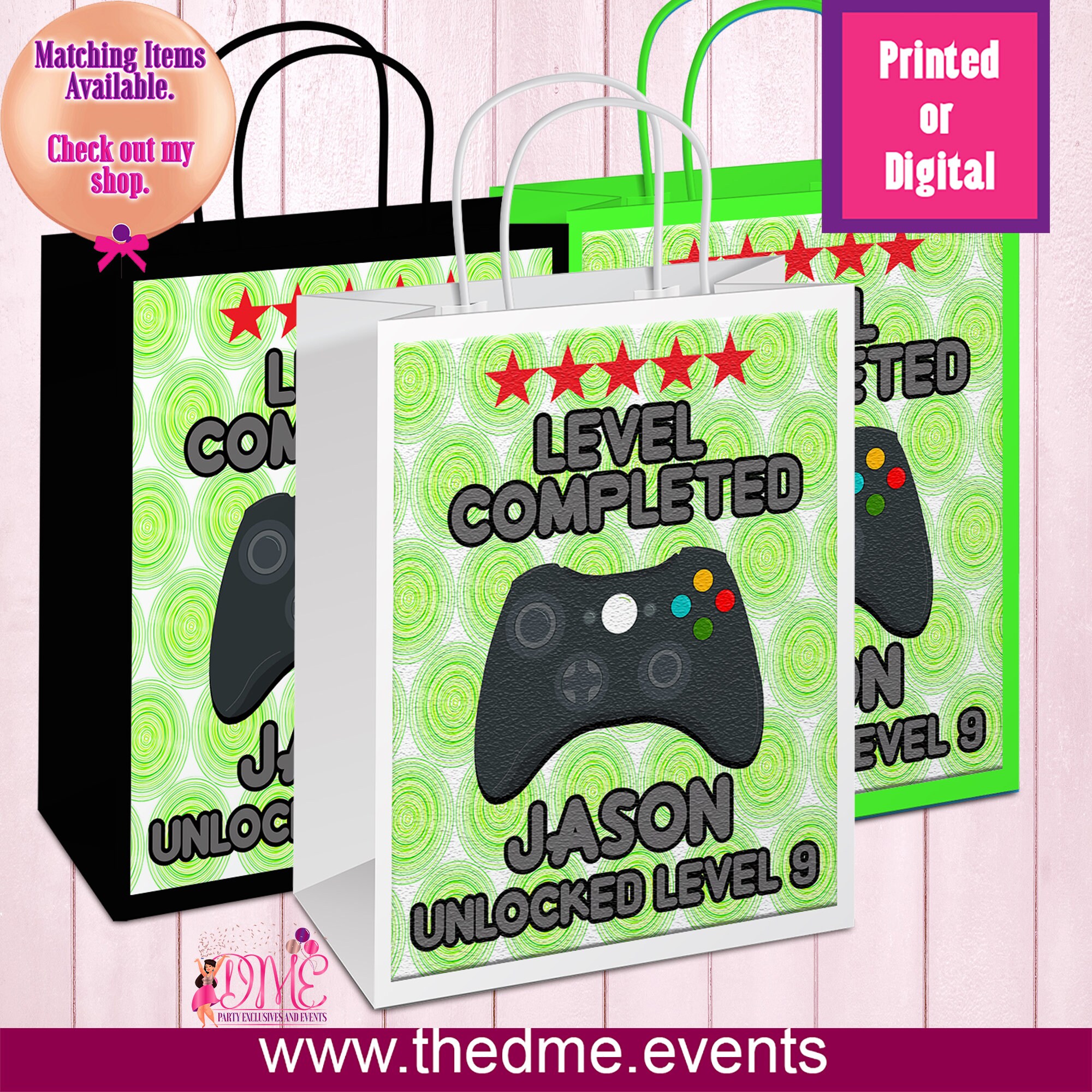 Gamer Gift Bag Gaming Video Game Party Gamer Video Game Etsy