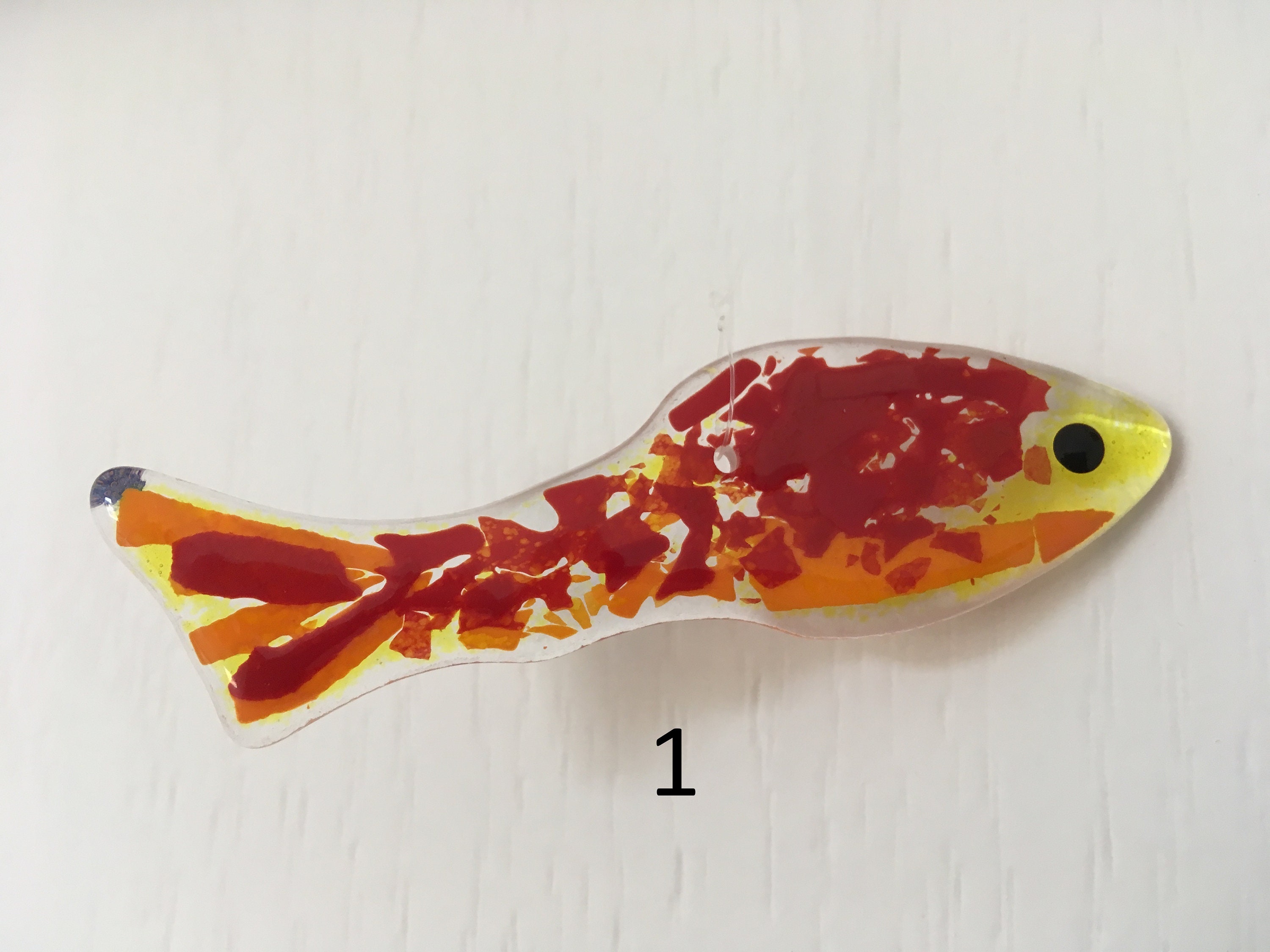 Poissons en Verre Fusing, Créations Originales Fabriqués Dans Notre Atelier, Parfait Pour Suspendre 