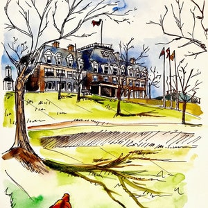 Chef de la classe : Old Arts Building, UNB | Impression 8x10 » | Reproduction d’art | Fredericton (Nouveau-Brunswick) | par Eva Christensen Art