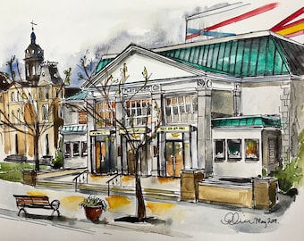 View of the Playhouse on a Chilly Evening in May | 8x10" Print | Art Reproduction | Fredericton, New Brunswick | by Eva Christensen Art