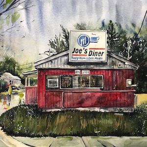 All Day Breakfast (Joe’s Diner) | 8x10&quot; Print | Art Reproduction | Fredericton, New Brunswick | by Eva Christensen Art