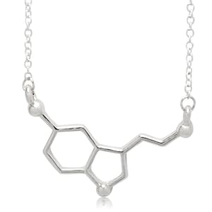 Collar con colgante de molécula de serotonina y química de SUVANI Happiness, cadena de eslabones ajustable de 19 a 21 pulgadas