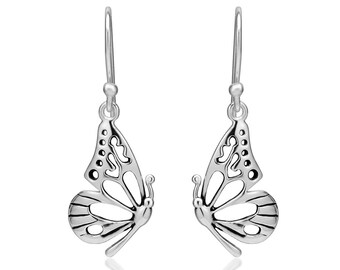 SUVANI 925 Sterling Silver Open Half Butterfly Wing Dangle Hook Earrings