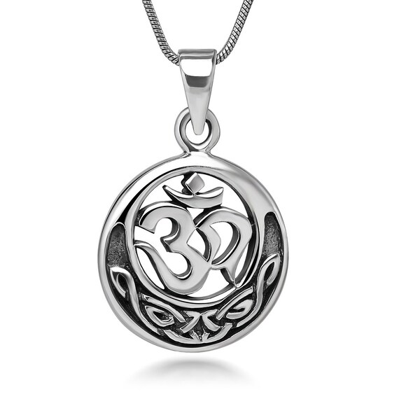 Sterling Silver 20 Mm Celtic Aum Om Ohm Sanskrit Symbol Yoga | Etsy