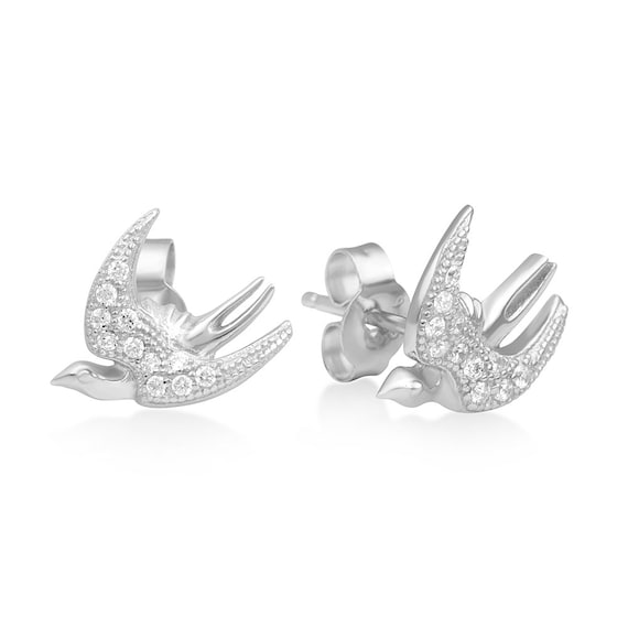 Peace and Hope Gift Boxed Sterling Silver Dove Peace Bird Stud Post Earrings Peace and Hope Gift Boxed Sterling Silver Dove Peace Bird Stud Post Earrings