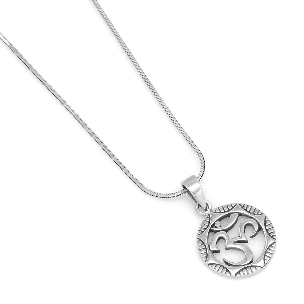 SUVANI 925 Sterling Silver Yoga, Aum, Om, Ohm, Sanskrit