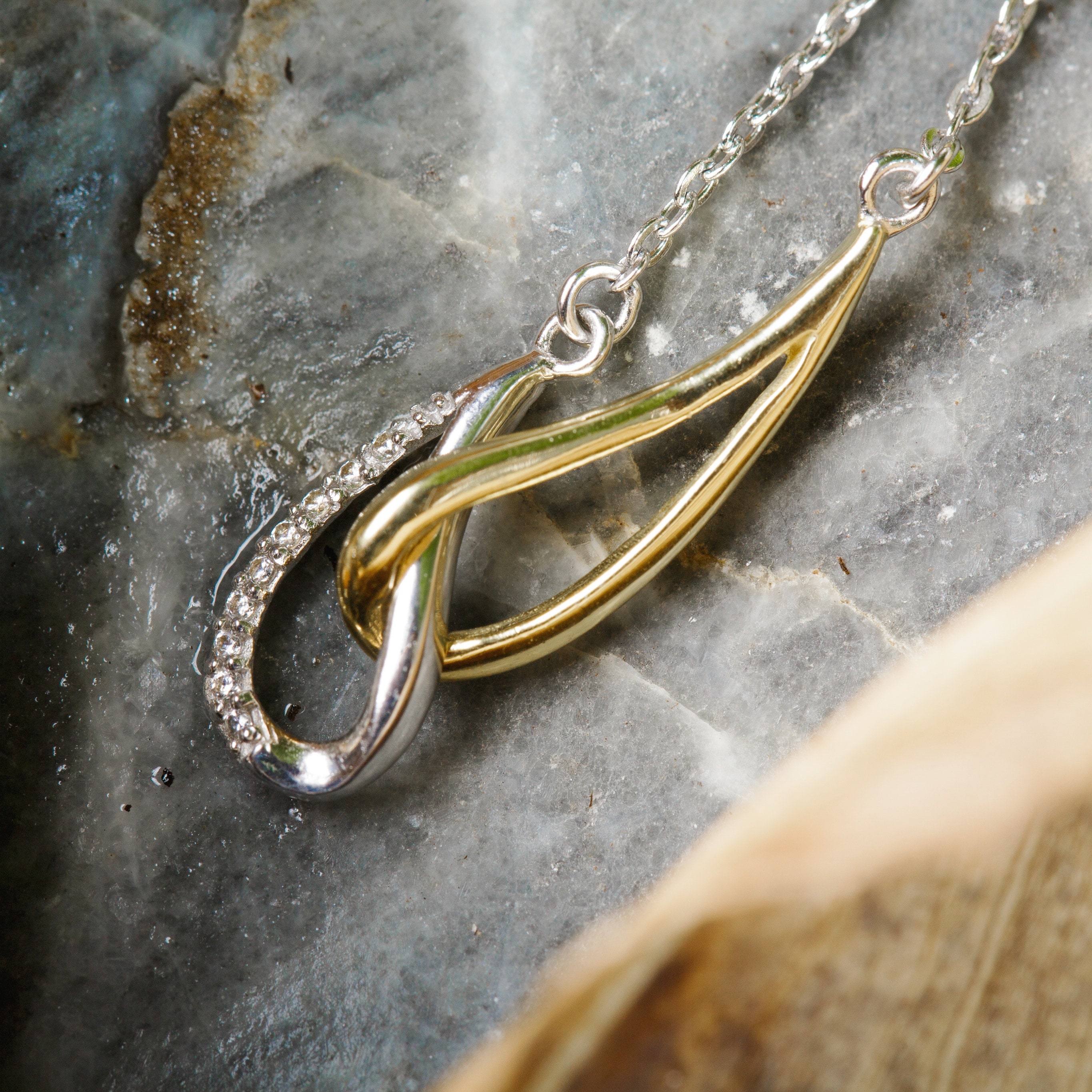 SUVANI 925 Sterling Silver Yellow Gold Two Tone Infinity