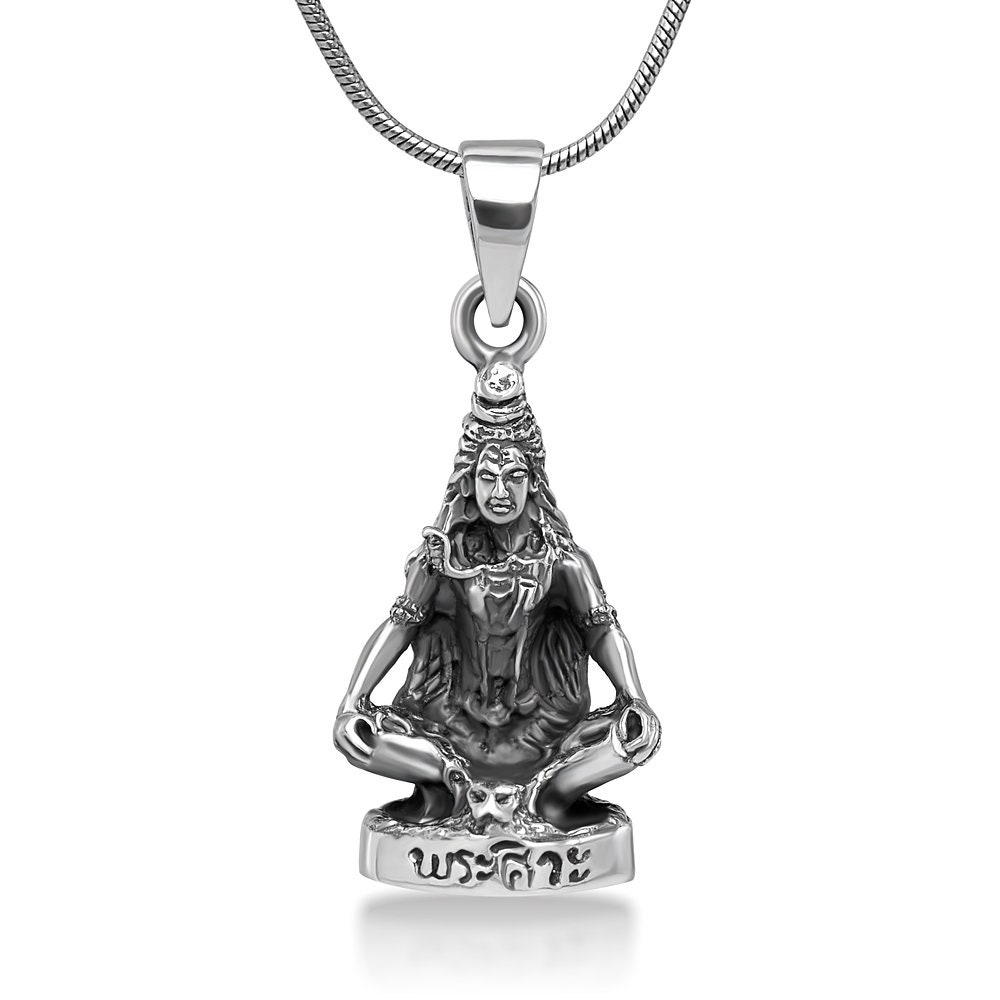 SUVANI Sterling Silver Hindu God Lord Shiva Meditation Statue Etsy