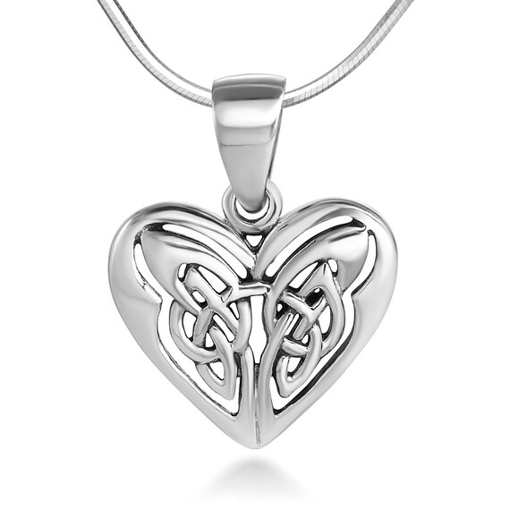 Celtic infinity heart knot necklace, Viking pagan pendant, Silver 925 –  artpocket