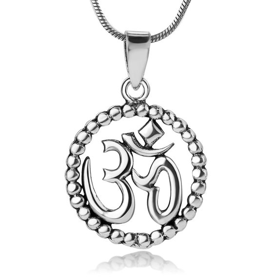 Open Om in Circle Pendant Open Om in Circle Pendant
