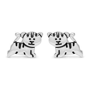 SUVANI sterlingzilver 10 mm schattige kleine tijger cartoon post-oorknopjes