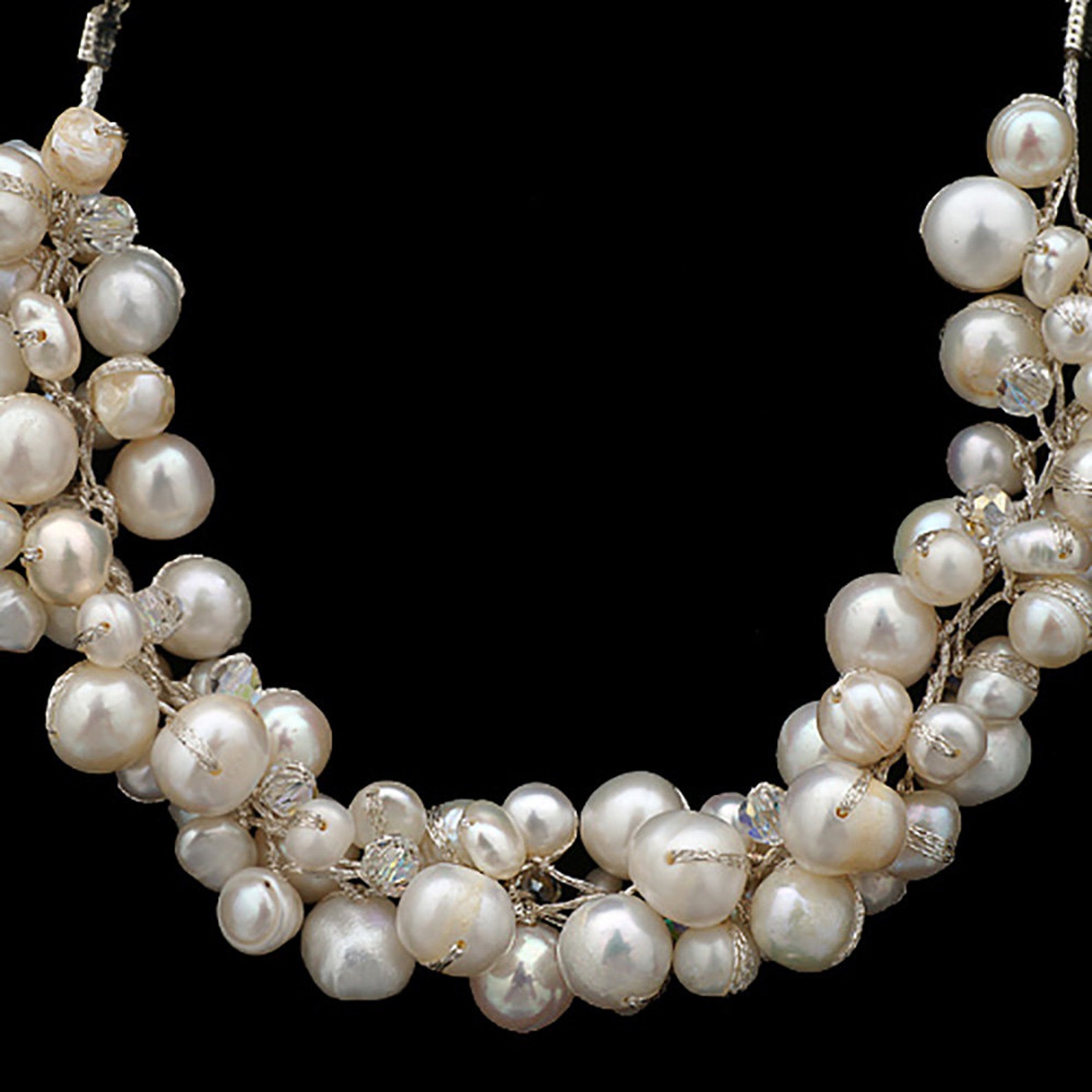 SUVANI Silk Thead and Cream Cultured Freshwater Pearl Cluster - Etsy