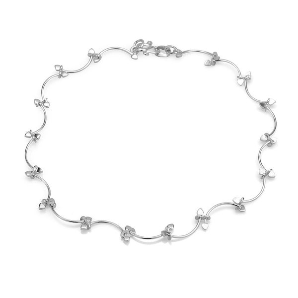 Suvani Jewelry - 925 Sterling Silver Stylish Leaf Vine Anklet Bracelet, 9.5 inches