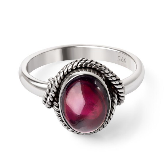 Amethyst Ring with Rope Edge Antiqued Sterling Silver Amethyst Ring with Rope Edge Antiqued Sterling Silver