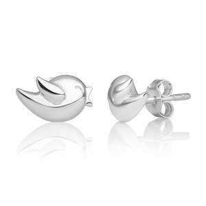 SUVANI sterlingzilveren Tiny Lovely Little Bird Cartoon Post-oorknopjes 12 mm