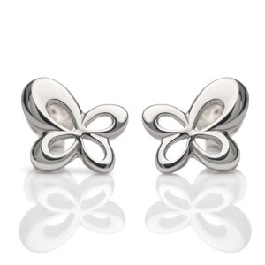 SUVANI 925 Sterling Silver Tiny Butterfly 8 mm Post Stud Earrings